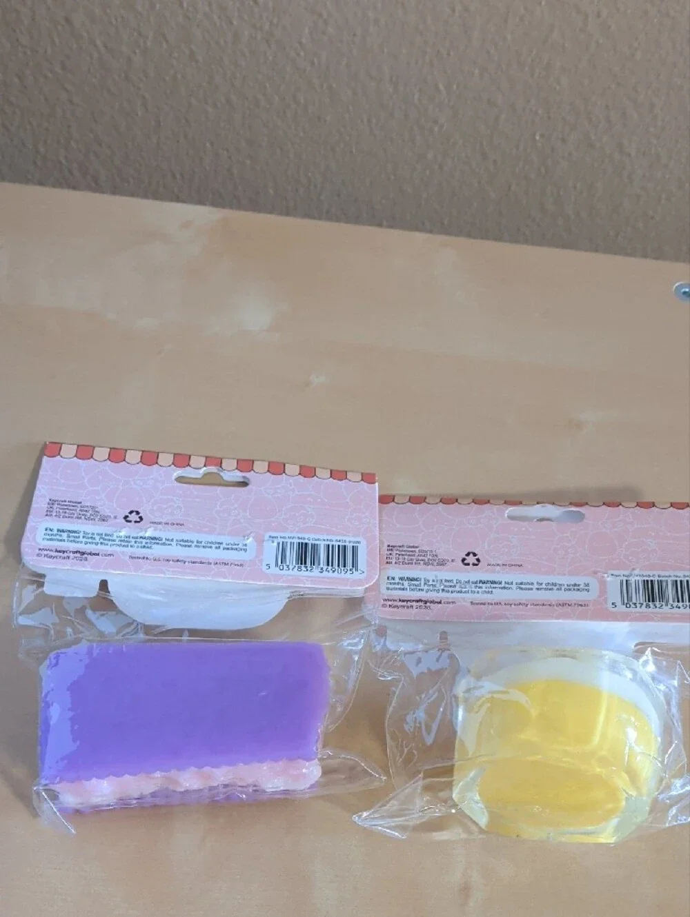 2 Gelli Squishi Kids Purple & Yellow Squishy Toy Duo